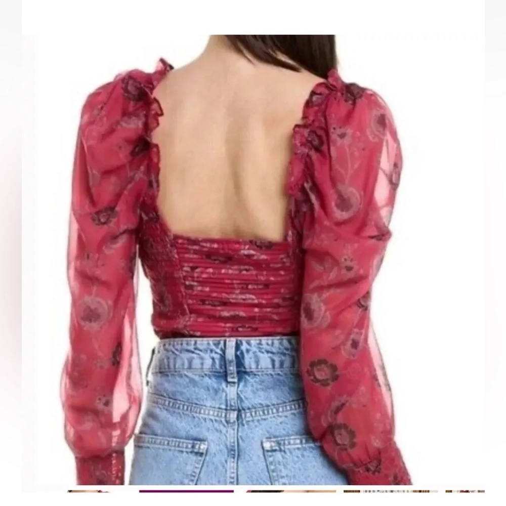 XS/Free people Floral Red Women's Top - Picture 11 of 16